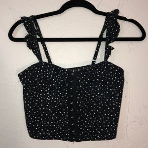 Black & white start crop top